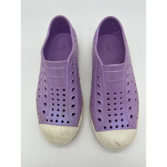 Native Jefferson Slip-On Purple Shimmer Shoes Youth J1 - Picture 2 of 5